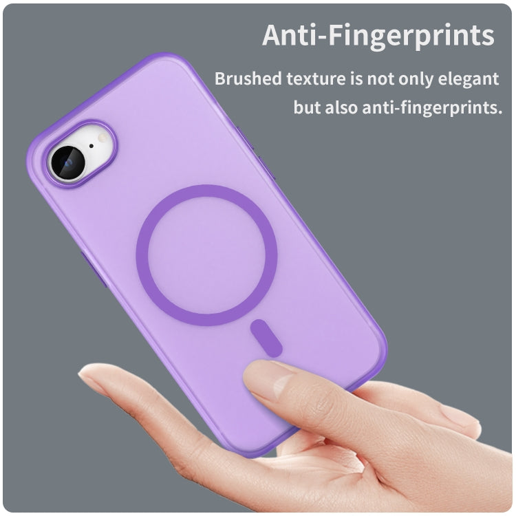 For iPhone 16e MagSafe Frosted Translucent TPU + PC Full Coverage Phone Case(Dark Purple) - free shipping - PMC TechLife - Order now!