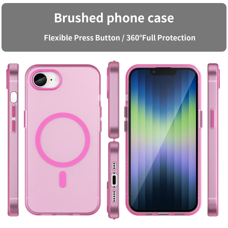For iPhone 16e MagSafe Frosted Translucent TPU + PC Full Coverage Phone Case(Pink) - iPhone 16e Cases by PMC TechLife | Online Shopping South Africa | PMC TechLife | Buy Now Pay Later Mobicred