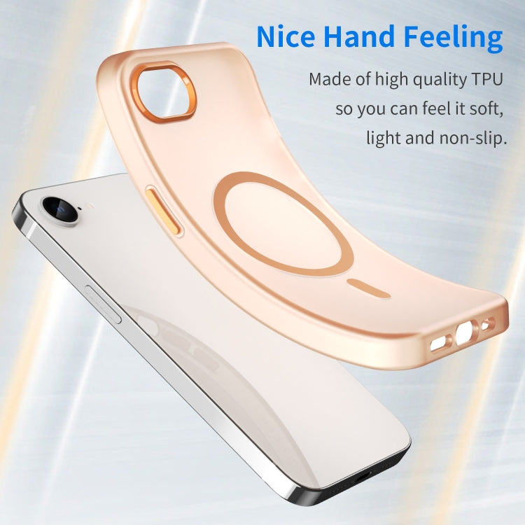 For iPhone 16e MagSafe Frosted Translucent TPU + PC Full Coverage Phone Case(Orange) - iPhone 16e Cases by PMC TechLife | Online Shopping South Africa | PMC TechLife | Buy Now Pay Later Mobicred