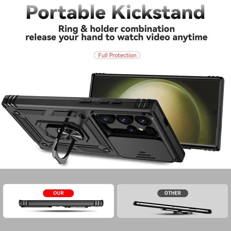 For Samsung Galaxy S24 Ultra 5G Sliding Camshield Holder Phone Case(Black) - Galaxy S24 Ultra 5G Cases by PMC TechLife | Online Shopping South Africa | PMC TechLife