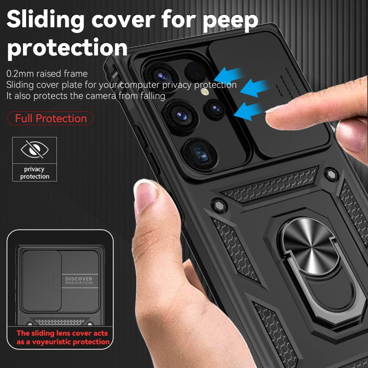For Samsung Galaxy S24 Ultra 5G Sliding Camshield Holder Phone Case(Black) - Galaxy S24 Ultra 5G Cases by PMC TechLife | Online Shopping South Africa | PMC TechLife