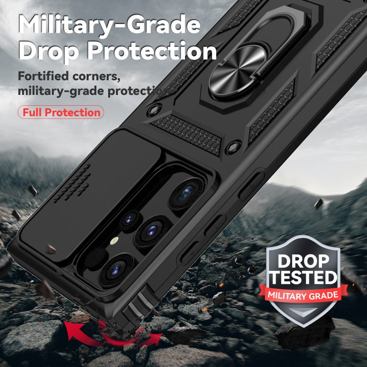 For Samsung Galaxy S24 Ultra 5G Sliding Camshield Holder Phone Case(Black) - Galaxy S24 Ultra 5G Cases by PMC TechLife | Online Shopping South Africa | PMC TechLife