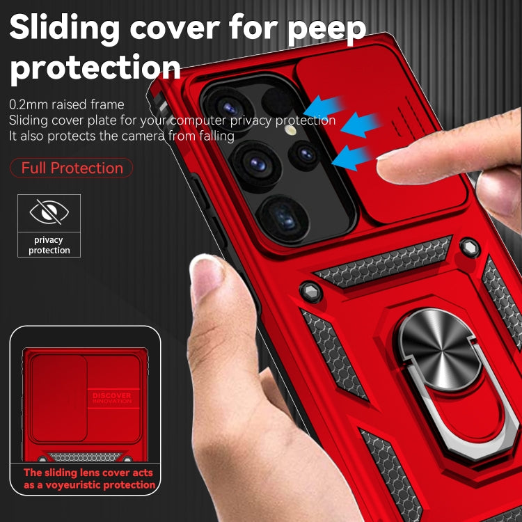 For Samsung Galaxy S24 Ultra 5G Sliding Camshield Holder Phone Case(Red) - Galaxy S24 Ultra 5G Cases by PMC TechLife | Online Shopping South Africa | PMC TechLife