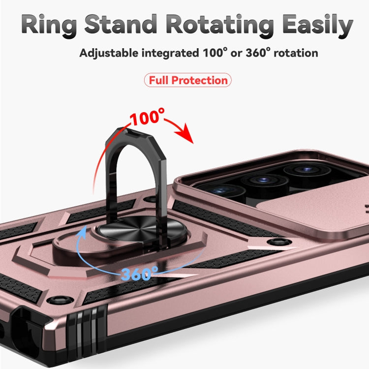 For Samsung Galaxy S24 Ultra 5G Sliding Camshield Holder Phone Case(Rose Gold) - Galaxy S24 Ultra 5G Cases by PMC TechLife | Online Shopping South Africa | PMC TechLife