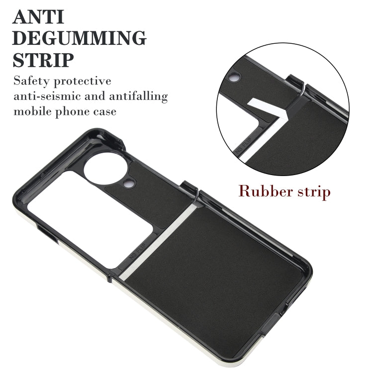 For OPPO Find N3 Flip V-shaped Folding Phone Case(White) - Find N3 Flip Cases by PMC TechLife | Online Shopping South Africa | PMC TechLife | Buy Now Pay Later Mobicred