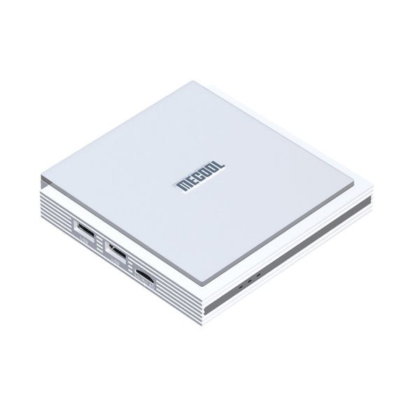MECOOL KM2 Plus Android 11 Dual-band WiFi Smart Voice TV Box 4GB+32GB, EU Plug(White)