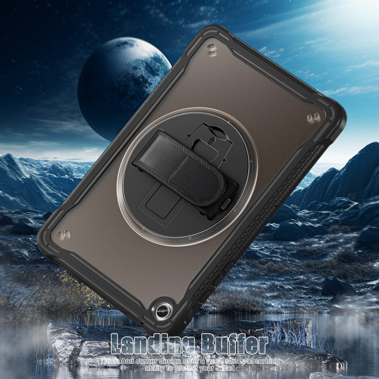 For Samsung Galaxy Tab A9+ X210/X215 Powerful Sailor Hand Grip Heavy Duty Hybrid Tablet Case with Strap(Clear Black) - free shipping - PMC TechLife - Order now!