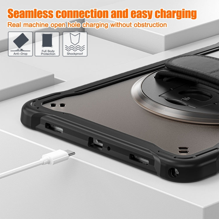 For Samsung Galaxy Tab A9+ X210/X215 Powerful Sailor Hand Grip Heavy Duty Hybrid Tablet Case with Strap(Clear Black) - free shipping - PMC TechLife - Order now!