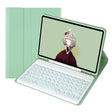 For Samsung Galaxy Tab S10 FE / S9 FE / S9 Candy Color TPU Round Keycap Bluetooth Keyboard Leather Case with Pen Slot(Light Green) - free shipping - PMC TechLife - Order now!