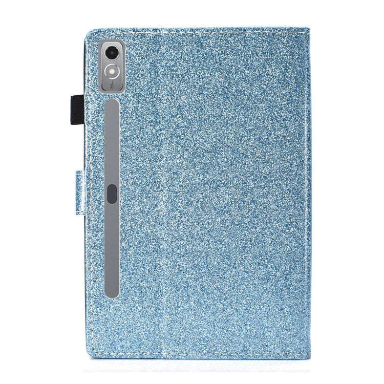 For Lenovo Tab P12 2023 / TB370FU Varnish Glitter Powder Smart Leather Tablet Case(Blue) - Lenovo by PMC TechLife | Online Shopping South Africa | PMC TechLife | Buy Now Pay Later Mobicred