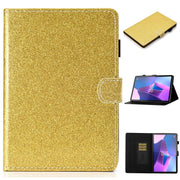 For Lenovo Tab P12 2023 / TB370FU Varnish Glitter Powder Smart Leather Tablet Case(Yellow)