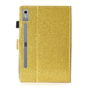 For Lenovo Tab P12 2023 / TB370FU Varnish Glitter Powder Smart Leather Tablet Case(Yellow)