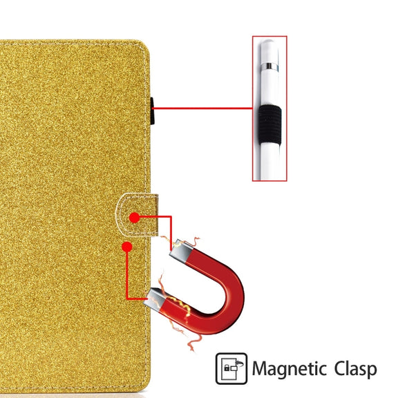 For Lenovo Tab P12 2023 / TB370FU Varnish Glitter Powder Smart Leather Tablet Case(Yellow)