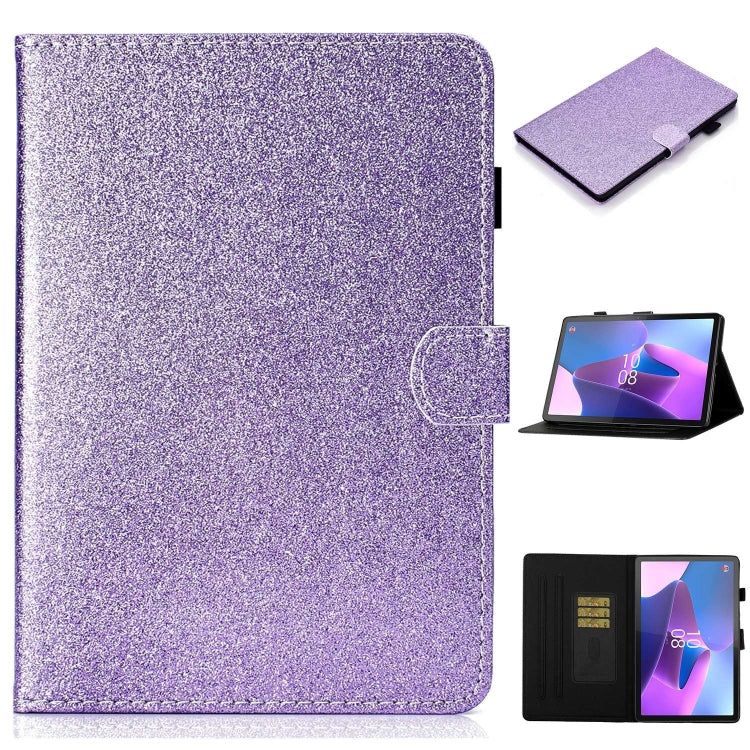 For Lenovo Tab P12 2023 / TB370FU Varnish Glitter Powder Smart Leather Tablet Case(Purple) - Lenovo by PMC TechLife | Online Shopping South Africa | PMC TechLife | Buy Now Pay Later Mobicred