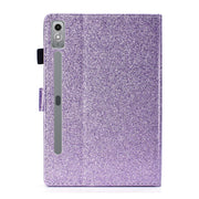 For Lenovo Tab P12 2023 / TB370FU Varnish Glitter Powder Smart Leather Tablet Case(Purple)