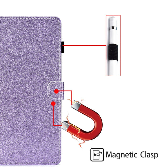 For Lenovo Tab P12 2023 / TB370FU Varnish Glitter Powder Smart Leather Tablet Case(Purple)