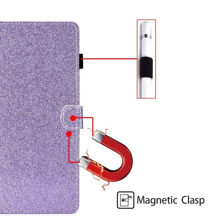 For Lenovo Tab P12 2023 / TB370FU Varnish Glitter Powder Smart Leather Tablet Case(Purple)