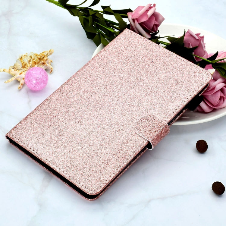 For Lenovo Tab P12 2023 / TB370FU Varnish Glitter Powder Smart Leather Tablet Case(Rose Gold)