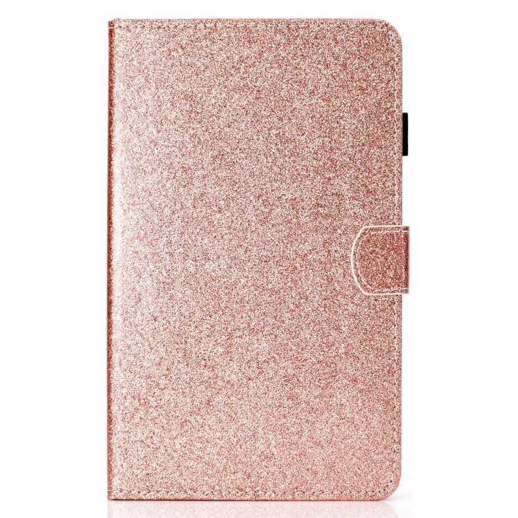 For Lenovo Tab P12 2023 / TB370FU Varnish Glitter Powder Smart Leather Tablet Case(Rose Gold)