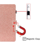 For Lenovo Tab P12 2023 / TB370FU Varnish Glitter Powder Smart Leather Tablet Case(Rose Gold)