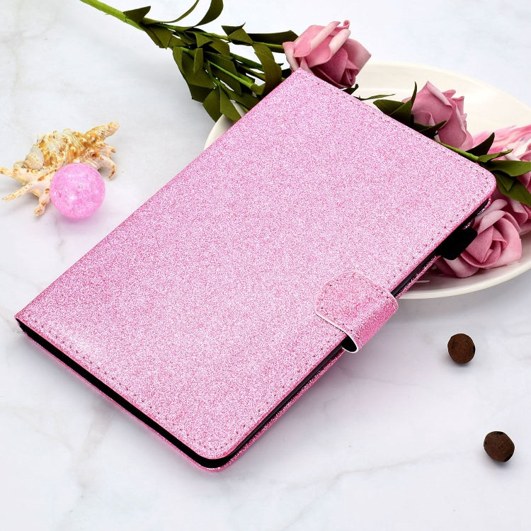 For Lenovo Tab P12 2023 / TB370FU Varnish Glitter Powder Smart Leather Tablet Case(Pink)