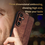 For Samsung Galaxy S24 5G AZNS 3D Embossed Skin Feel Phone Case(Brown)