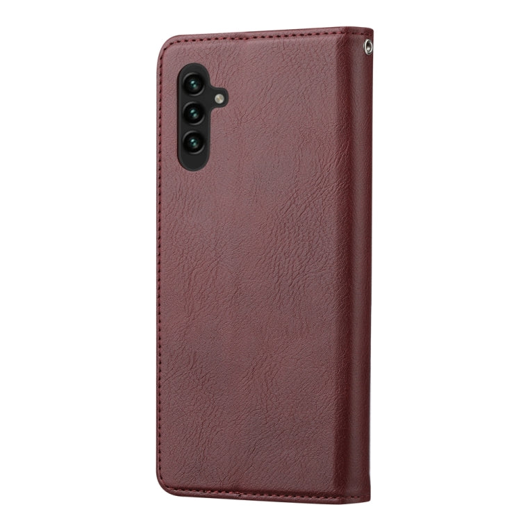 For Samsung Galaxy S25+ 5G Knead Skin Texture Flip Leather Phone Case(Wine Red) - Galaxy S25+ 5G Cases by PMC Jewellery | Online Shopping South Africa | PMC Jewellery | Buy Now Pay Later Mobicred