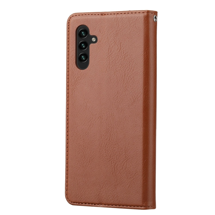 For Samsung Galaxy S25+ 5G Knead Skin Texture Flip Leather Phone Case(Brown) - free shipping - PMC Jewellery - Order now!