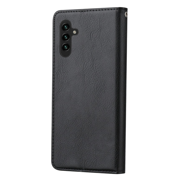 For Samsung Galaxy S25 5G Knead Skin Texture Flip Leather Phone Case(Black)