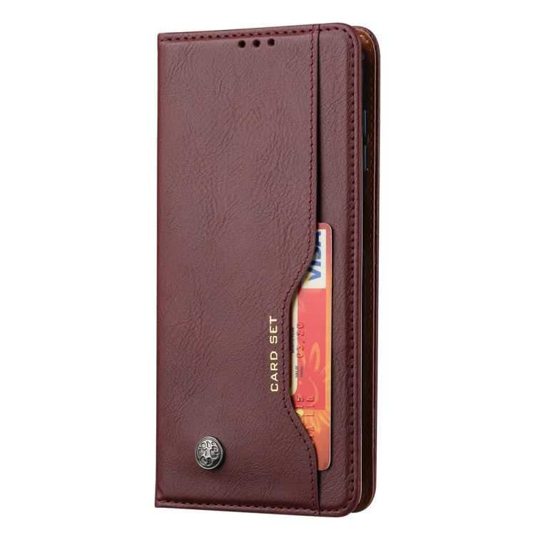 For Samsung Galaxy S25 5G Knead Skin Texture Flip Leather Phone Case(Wine Red) - Galaxy S25 5G Cases by PMC Jewellery | Online Shopping South Africa | PMC Jewellery | Buy Now Pay Later Mobicred