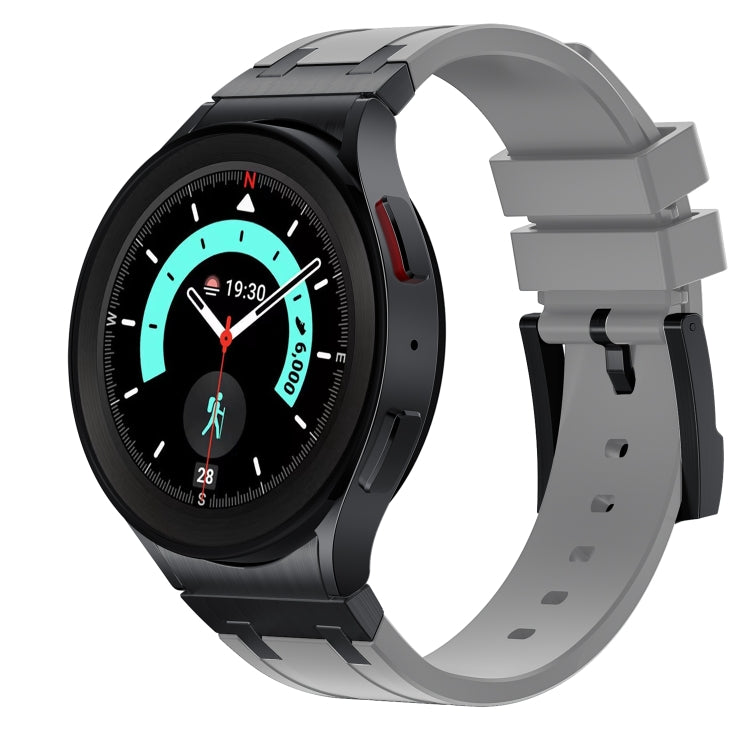For Samsung Galaxy watch 4 / 5 / 6 AP Series Liquid Silicone Watch Band(Black Grey) - Watch Bands by PMC TechLife | Online Shopping South Africa | PMC TechLife
