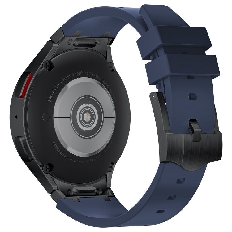 For Samsung Galaxy Watch 4 / 5 / 6 AP Series Liquid Silicone Watch Band(Black Blue) - free shipping - PMC TechLife - Order now!