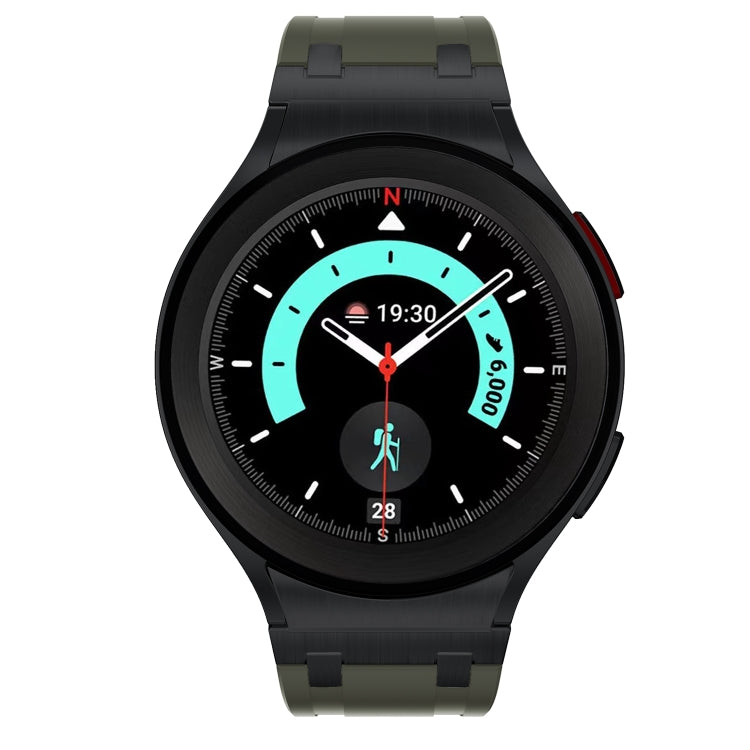 For Samsung Galaxy watch 4 / 5 / 6 AP Series Liquid Silicone Watch Band(Black Green) - Watch Bands by PMC TechLife | Online Shopping South Africa | PMC TechLife