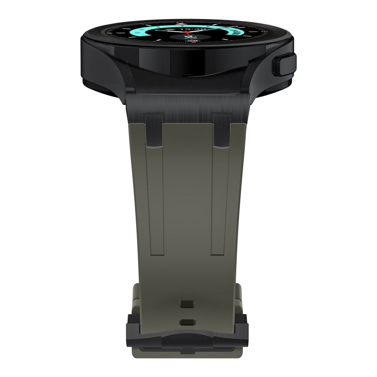 For Samsung Galaxy watch 4 / 5 / 6 AP Series Liquid Silicone Watch Band(Black Green) - Watch Bands by PMC TechLife | Online Shopping South Africa | PMC TechLife