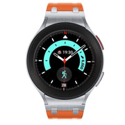 For Samsung Galaxy watch 4 / 5 / 6 AP Series Liquid Silicone Watch Band(Silver Orange)