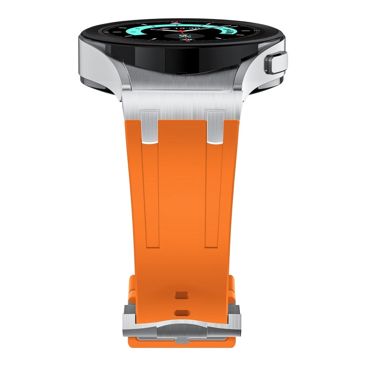 For Samsung Galaxy watch 4 / 5 / 6 AP Series Liquid Silicone Watch Band(Silver Orange) - Watch Bands by PMC TechLife | Online Shopping South Africa | PMC TechLife