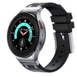For Samsung Galaxy watch 4 / 5 / 6 AP Series Liquid Silicone Watch Band(Silver Black) - Watch Bands by PMC TechLife | Online Shopping South Africa | PMC TechLife