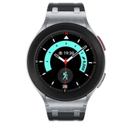 For Samsung Galaxy watch 4 / 5 / 6 AP Series Liquid Silicone Watch Band(Silver Black)