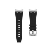 For Samsung Galaxy watch 4 / 5 / 6 AP Series Liquid Silicone Watch Band(Silver Black)