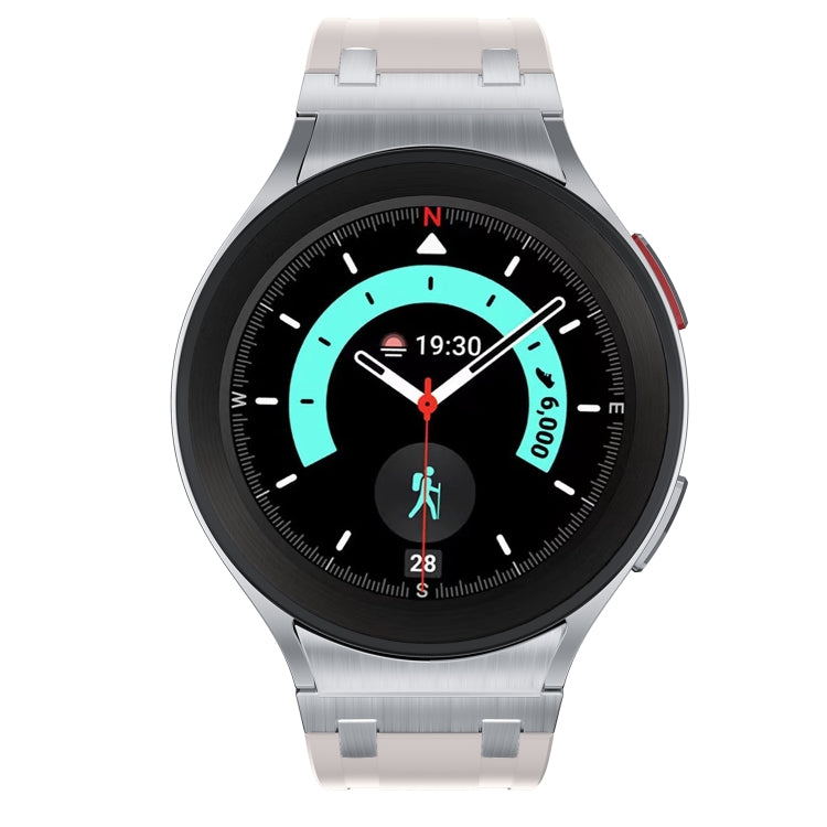 For Samsung Galaxy watch 4 / 5 / 6 AP Series Liquid Silicone Watch Band(Silver Starlight)