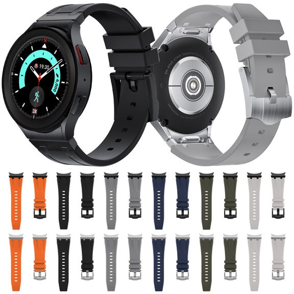 For Samsung Galaxy watch 4 / 5 / 6 AP Series Liquid Silicone Watch Band(Silver Grey)