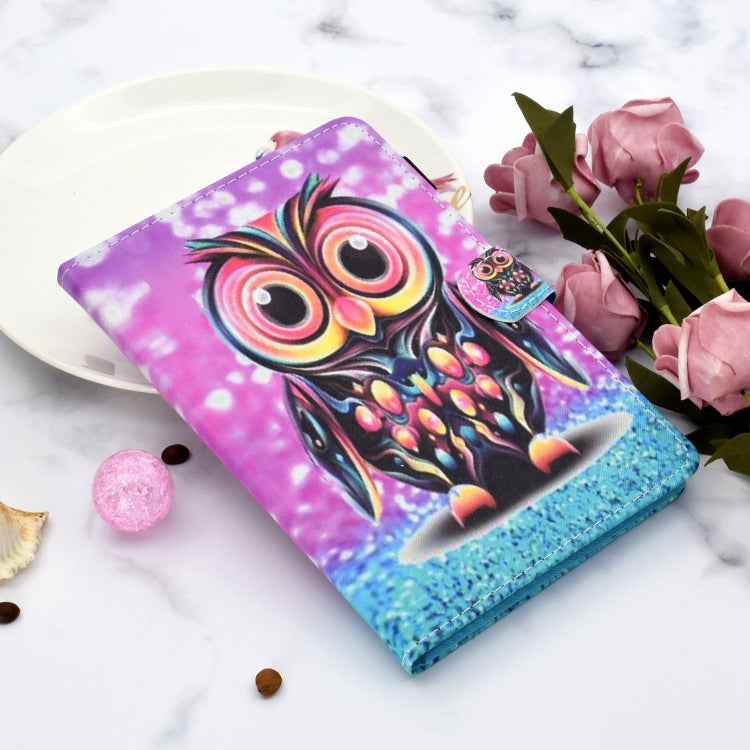 For Lenovo Tab P12 2023 / TB370FU Coloured Drawing Stitching Smart Leather Tablet Case(Owl) - Lenovo by PMC TechLife | Online Shopping South Africa | PMC TechLife | Buy Now Pay Later Mobicred