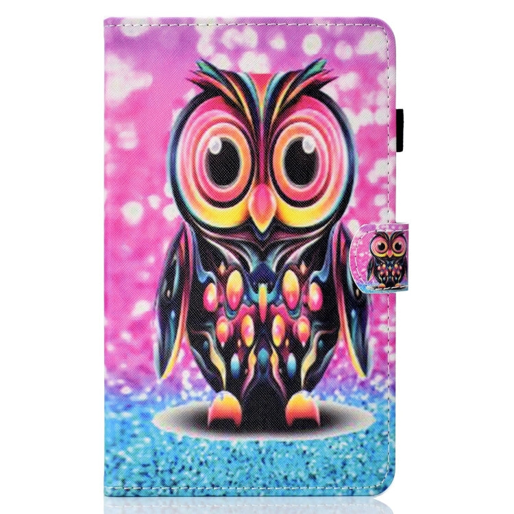 For Lenovo Tab P12 2023 / TB370FU Coloured Drawing Stitching Smart Leather Tablet Case(Owl) - Lenovo by PMC TechLife | Online Shopping South Africa | PMC TechLife | Buy Now Pay Later Mobicred