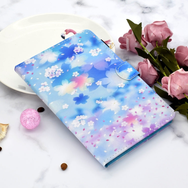 For Lenovo Tab P12 2023 / TB370FU Coloured Drawing Stitching Smart Leather Tablet Case(Petal Shower) - Lenovo by PMC TechLife | Online Shopping South Africa | PMC TechLife | Buy Now Pay Later Mobicred