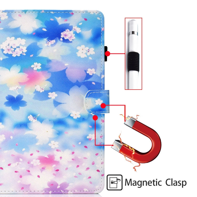 For Lenovo Tab P12 2023 / TB370FU Coloured Drawing Stitching Smart Leather Tablet Case(Petal Shower)