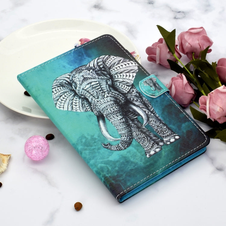 For Lenovo Tab P12 2023 / TB370FU Coloured Drawing Stitching Smart Leather Tablet Case(Elephant) - Lenovo by PMC TechLife | Online Shopping South Africa | PMC TechLife | Buy Now Pay Later Mobicred