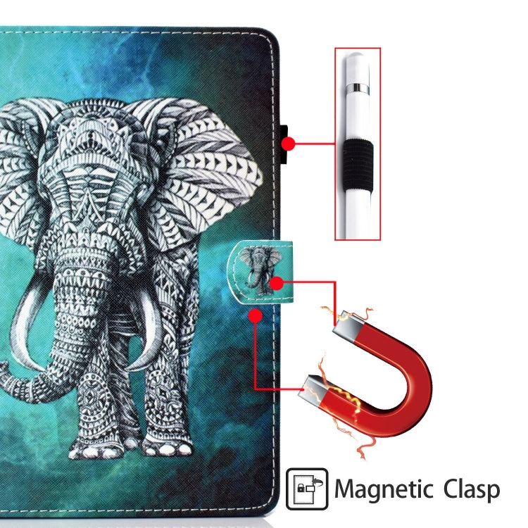 For Lenovo Tab P12 2023 / TB370FU Coloured Drawing Stitching Smart Leather Tablet Case(Elephant) - Lenovo by PMC TechLife | Online Shopping South Africa | PMC TechLife | Buy Now Pay Later Mobicred