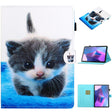 For Lenovo Tab P12 2023 / TB370FU Coloured Drawing Stitching Smart Leather Tablet Case(Blue White Cat) - Lenovo by PMC TechLife | Online Shopping South Africa | PMC TechLife | Buy Now Pay Later Mobicred