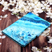 For Lenovo Tab P12 2023 / TB370FU Coloured Drawing Stitching Smart Leather Tablet Case(Blue Marble)