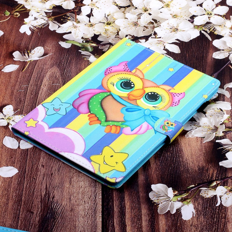 For Lenovo Tab P12 2023 / TB370FU Coloured Drawing Stitching Smart Leather Tablet Case(Rainbow Owl) - Lenovo by PMC TechLife | Online Shopping South Africa | PMC TechLife | Buy Now Pay Later Mobicred